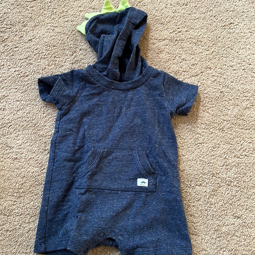 Dino hood romper